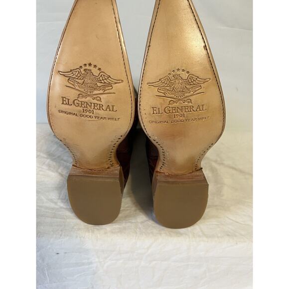 Stingray Lizard Patch Work J Toe Cowboy Boots by El General 1901 Mens Size 6 - Picture 5 of 7